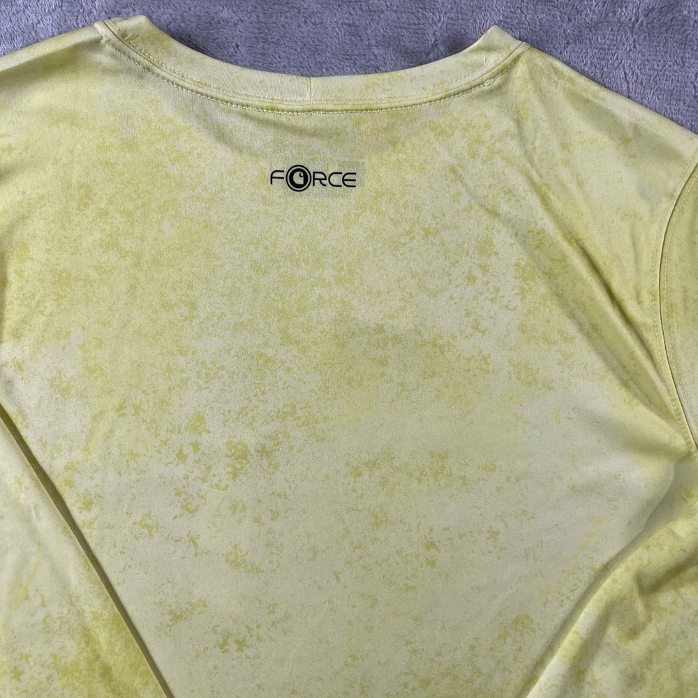 Carhartt Force Sun Defender Shirt Women Large Yellow Acid Wash Long Sleeve Light - Picture 8 of 11
